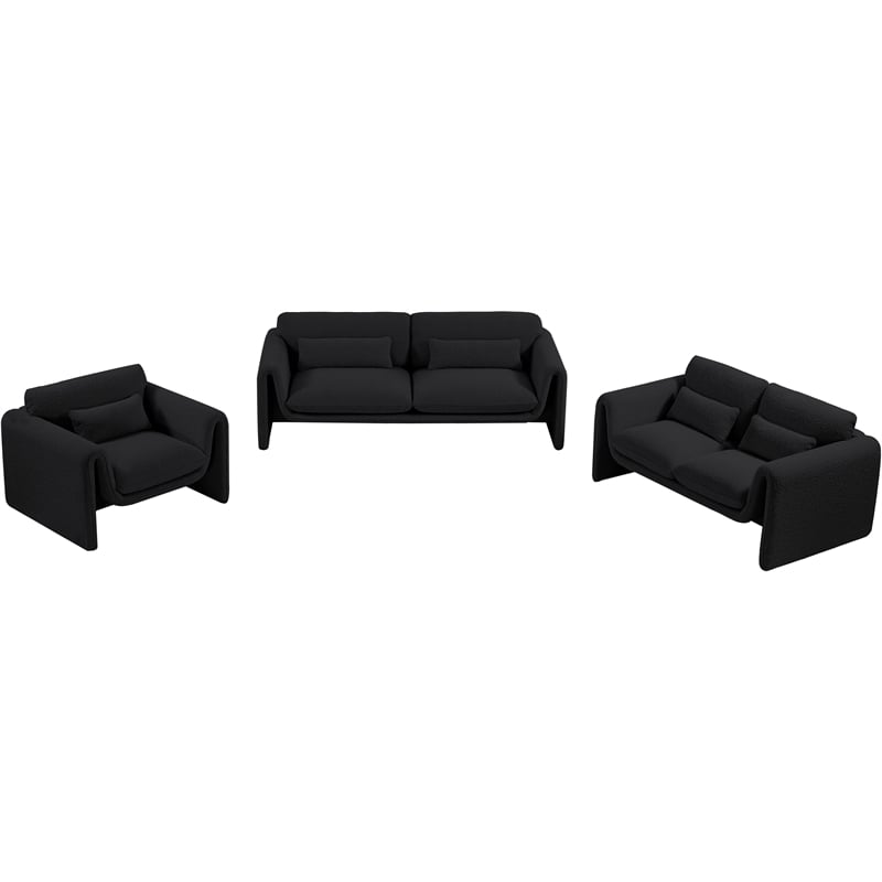 Meridian Furniture Stylus Black Boucle Fabric Chair