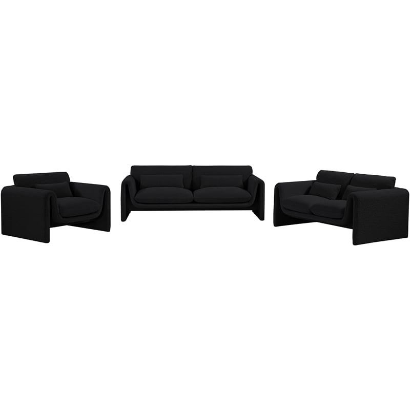 Meridian Furniture Stylus Black Boucle Fabric Chair
