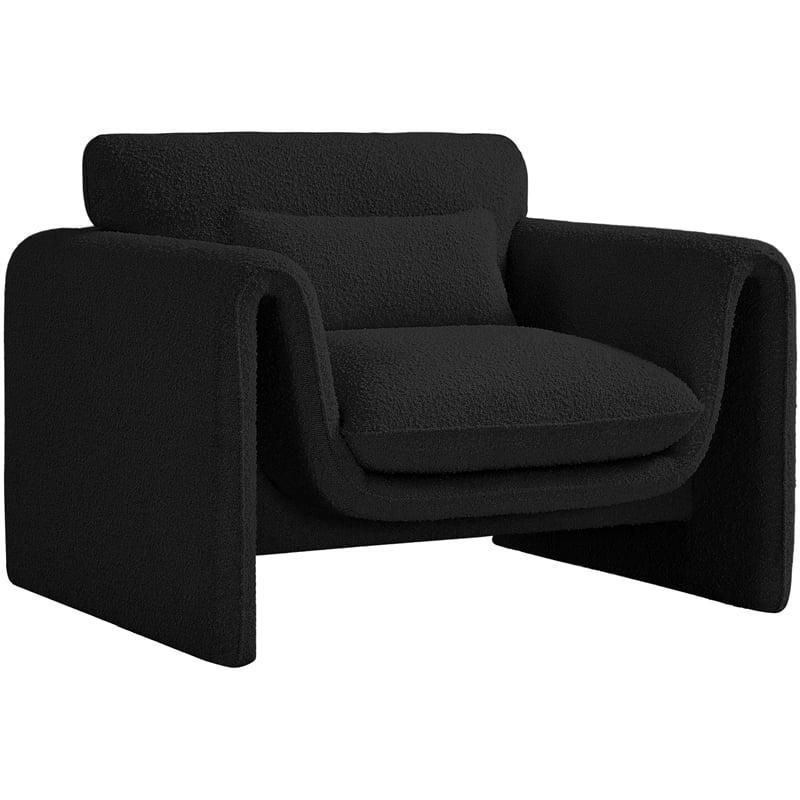 Meridian Furniture Stylus Black Boucle Fabric Chair