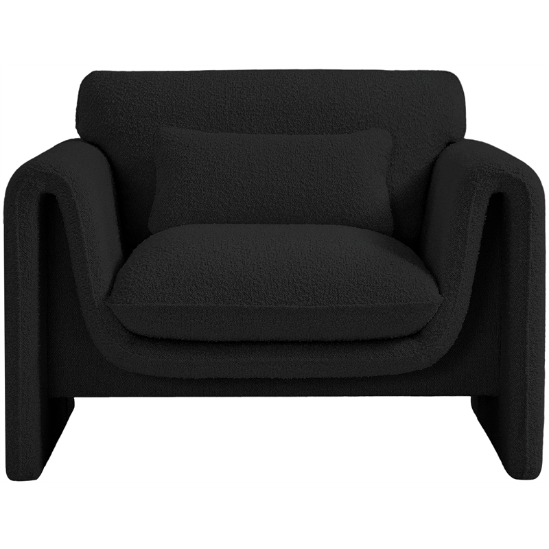Meridian Furniture Stylus Black Boucle Fabric Chair