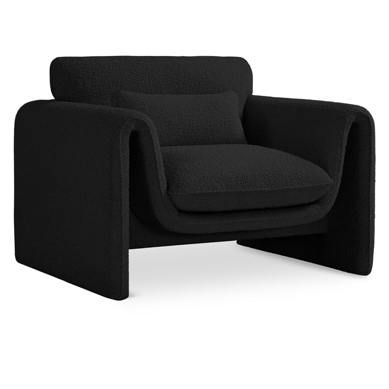 Meridian Furniture Stylus Black Boucle Fabric Chair