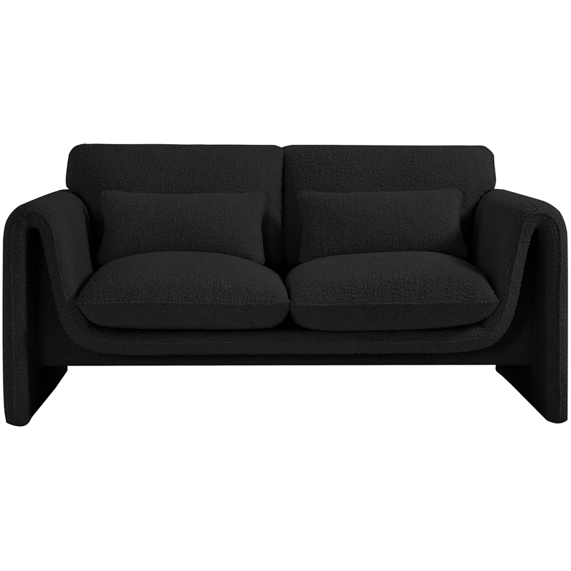 Meridian Furniture Stylus Black Boucle Fabric Loveseat