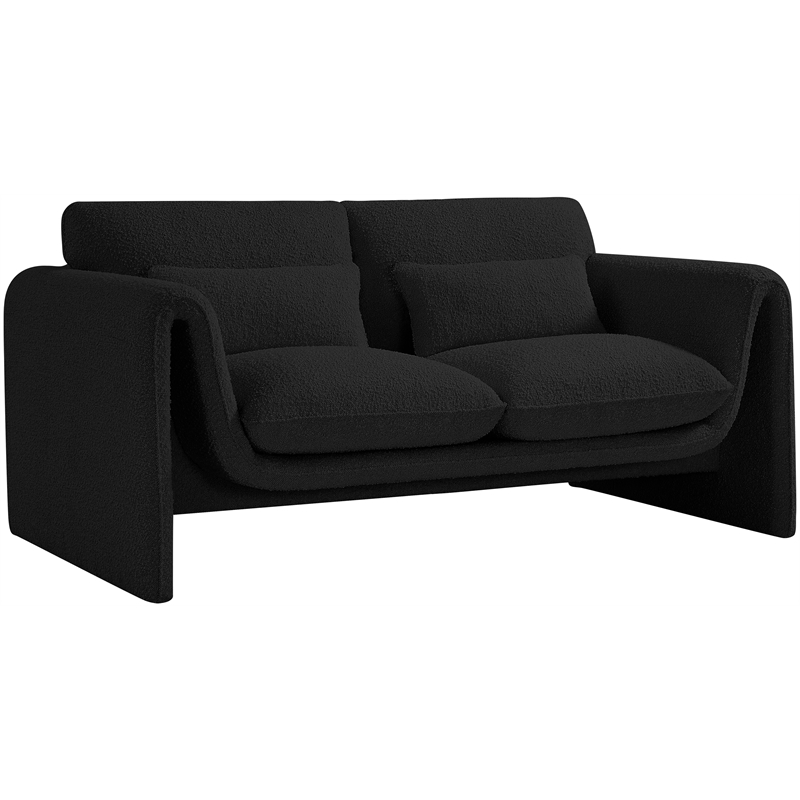 Meridian Furniture Stylus Black Boucle Fabric Loveseat