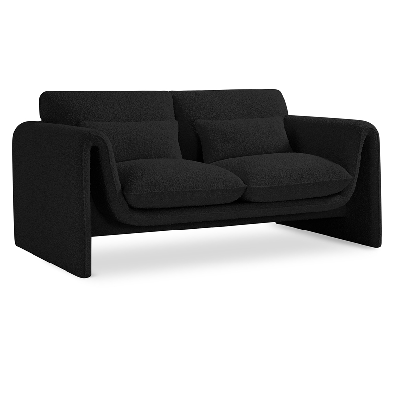 Meridian Furniture Stylus Black Boucle Fabric Loveseat