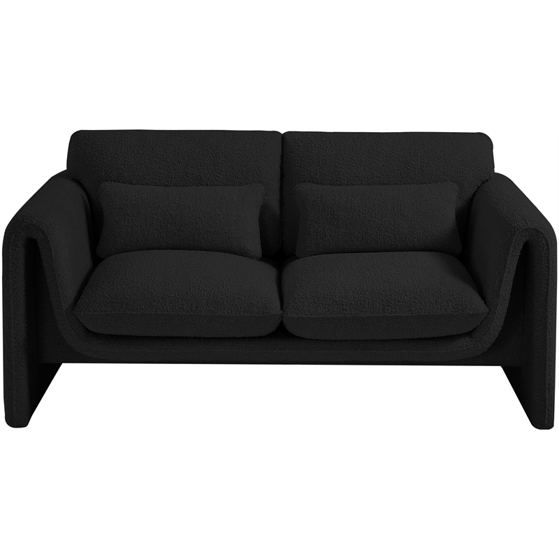 Meridian Furniture Stylus Black Boucle Fabric Loveseat