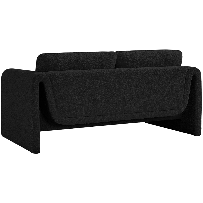 Meridian Furniture Stylus Black Boucle Fabric Loveseat