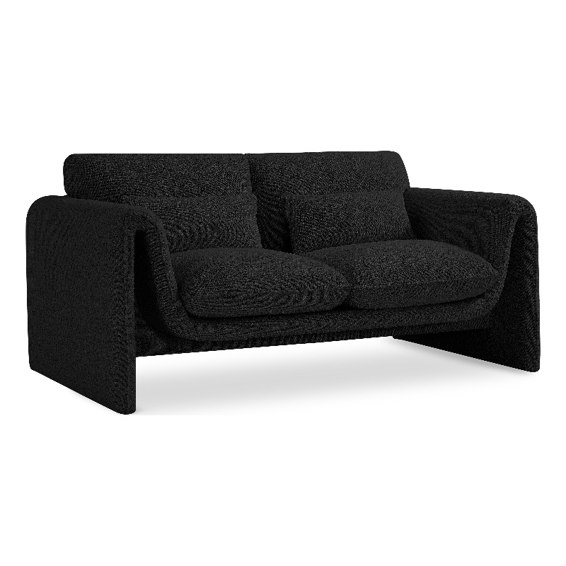 Meridian Furniture Stylus Black Boucle Fabric Loveseat