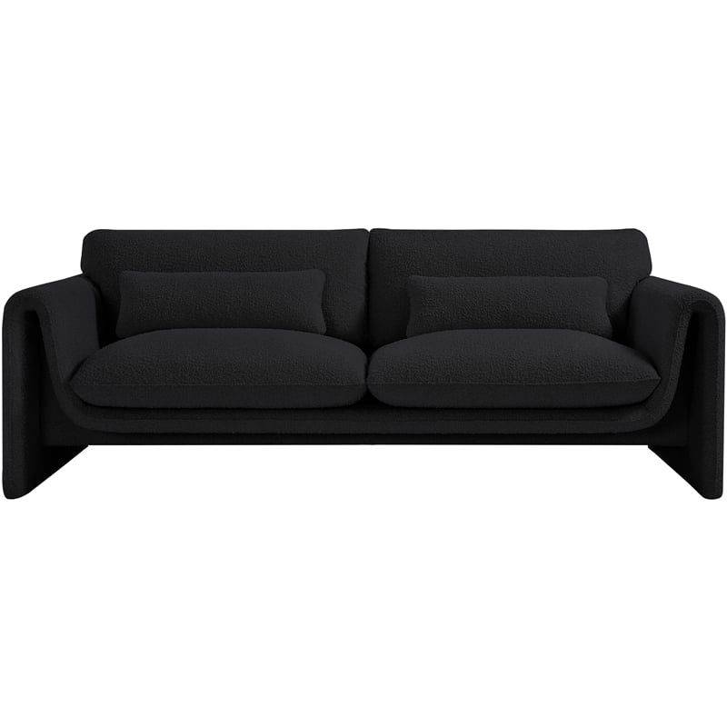 Meridian Furniture Stylus Black Boucle Fabric Sofa