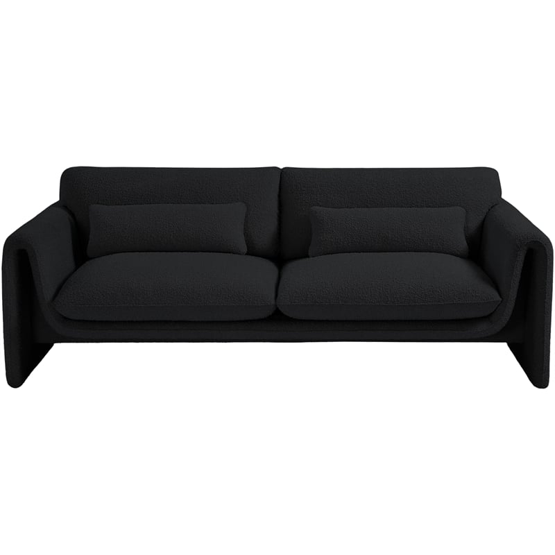 Meridian Furniture Stylus Black Boucle Fabric Sofa