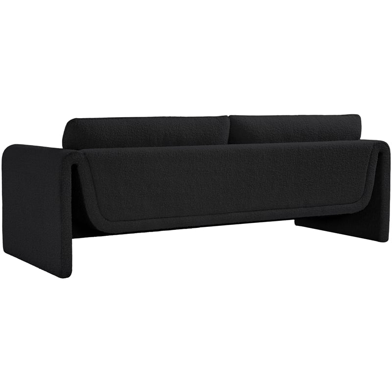 Meridian Furniture Stylus Black Boucle Fabric Sofa