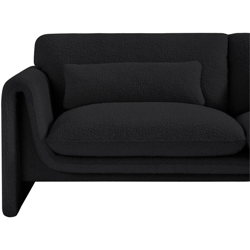 Meridian Furniture Stylus Black Boucle Fabric Sofa