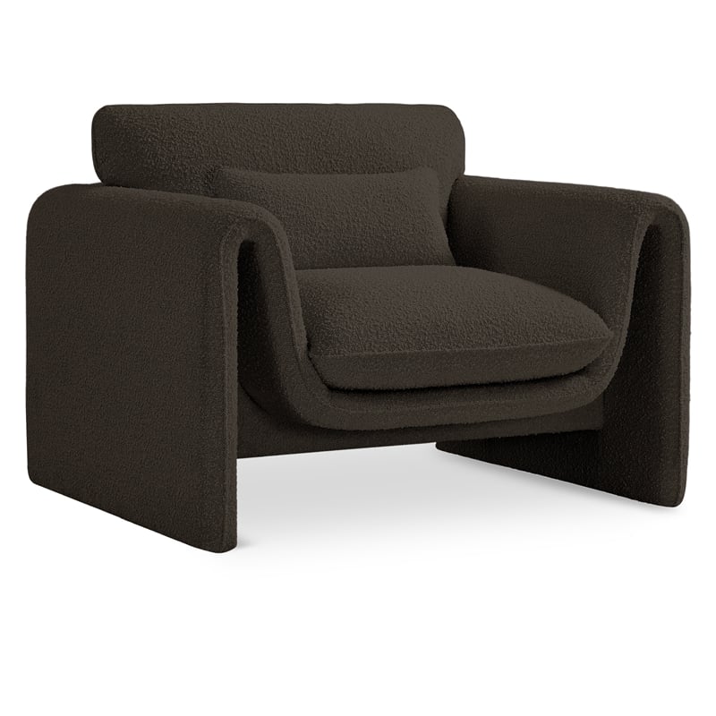 Meridian Furniture Stylus Brown Boucle Fabric Chair
