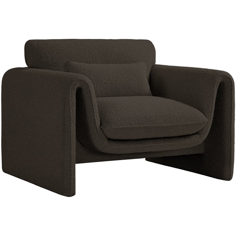 Meridian Furniture Stylus Brown Boucle Fabric Chair