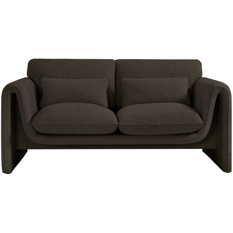 Meridian Furniture Stylus Brown Boucle Fabric Loveseat