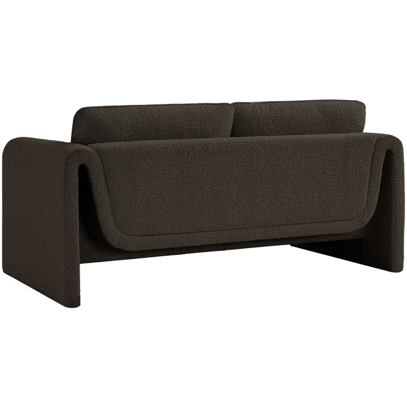 Meridian Furniture Stylus Brown Boucle Fabric Loveseat