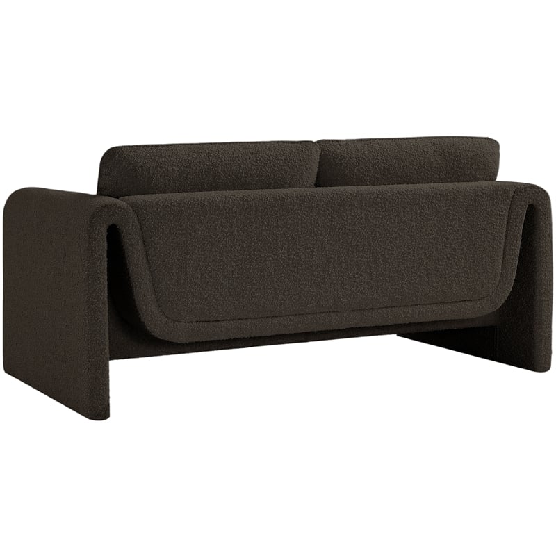 Meridian Furniture Stylus Brown Boucle Fabric Loveseat