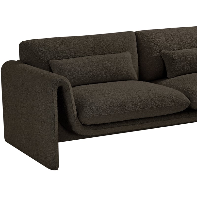 Meridian Furniture Stylus Brown Boucle Fabric Loveseat