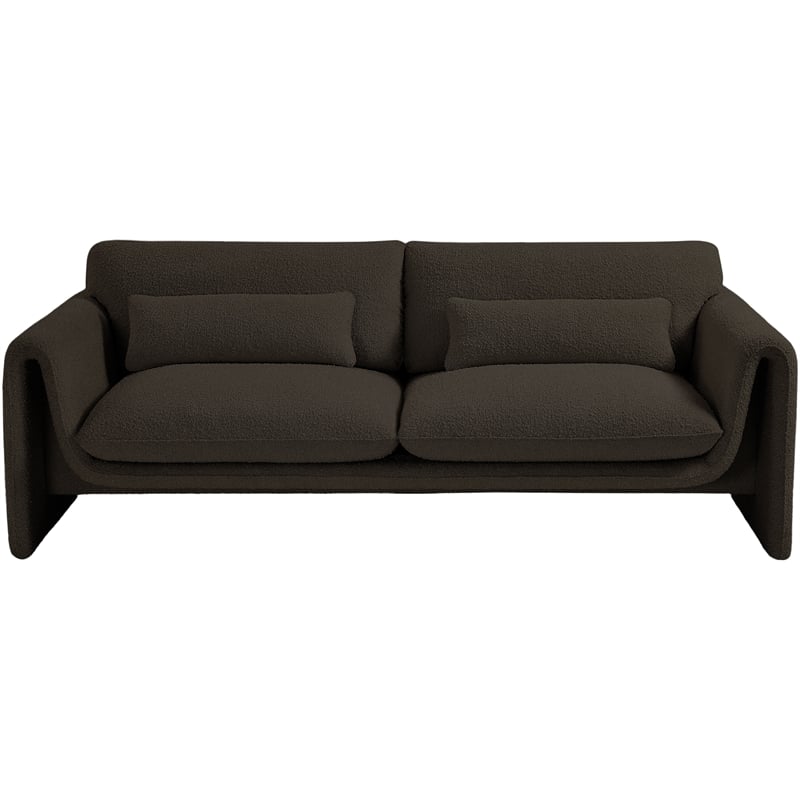 Meridian Furniture Stylus Brown Boucle Fabric Sofa