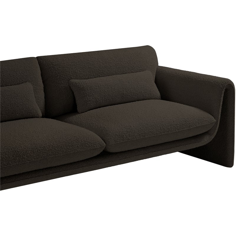 Meridian Furniture Stylus Brown Boucle Fabric Sofa