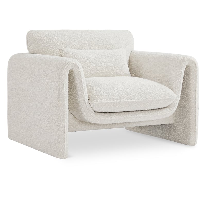 Meridian Furniture Stylus Cream Boucle Fabric Chair