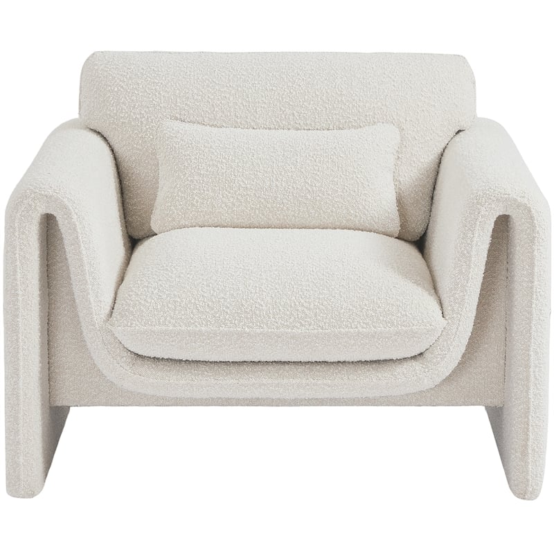 Meridian Furniture Stylus Cream Boucle Fabric Chair