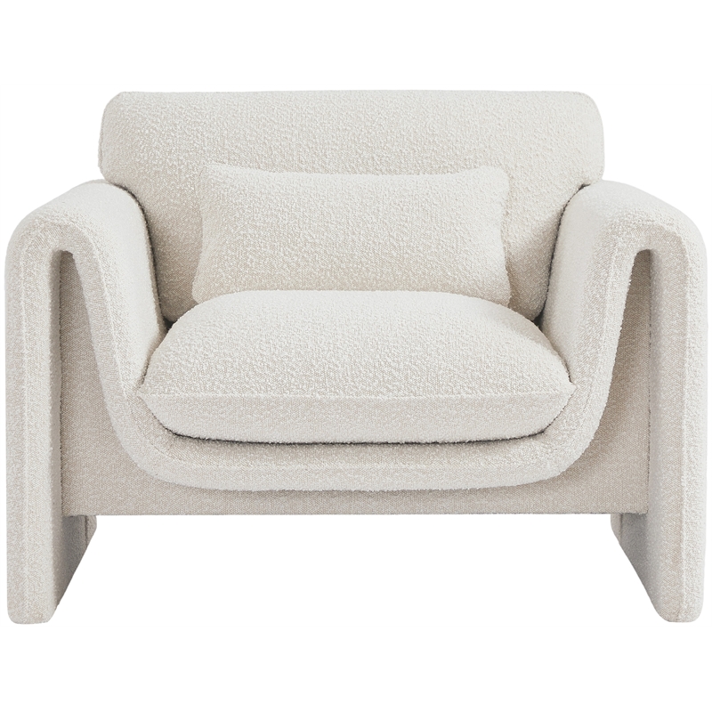 Meridian Furniture Stylus Cream Boucle Fabric Chair