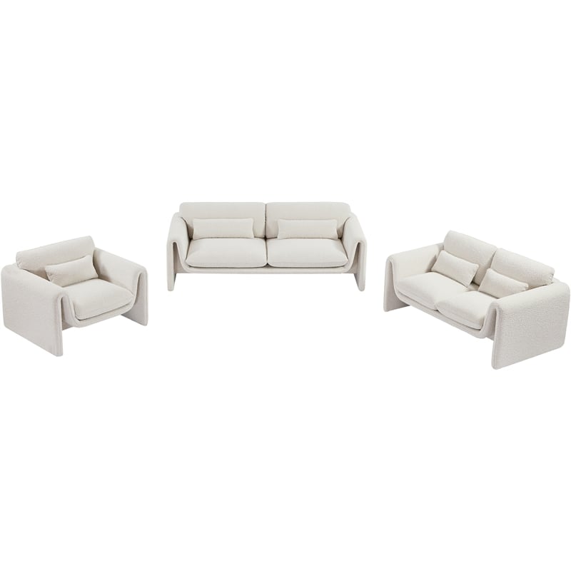 Meridian Furniture Stylus Cream Boucle Fabric Chair
