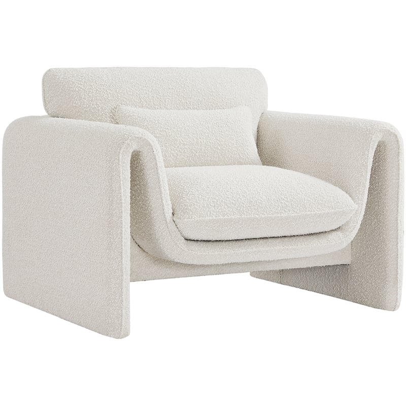 Meridian Furniture Stylus Cream Boucle Fabric Chair
