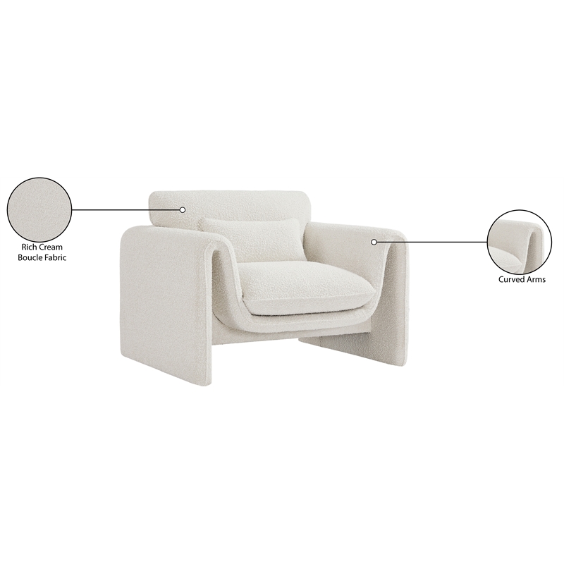 Meridian Furniture Stylus Cream Boucle Fabric Chair