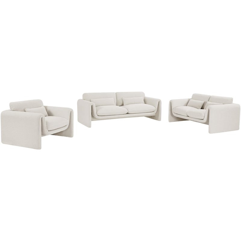 Meridian Furniture Stylus Cream Boucle Fabric Chair