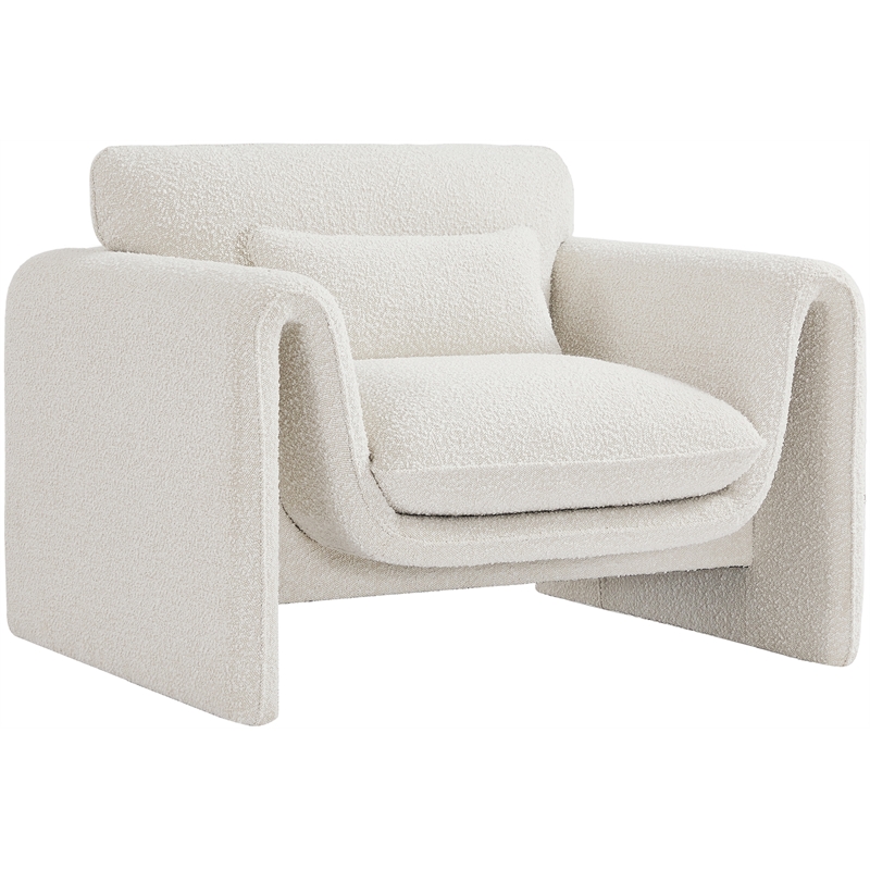 Meridian Furniture Stylus Cream Boucle Fabric Chair