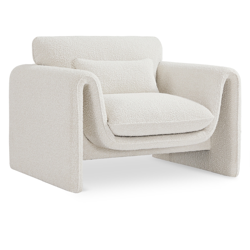Meridian Furniture Stylus Cream Boucle Fabric Chair