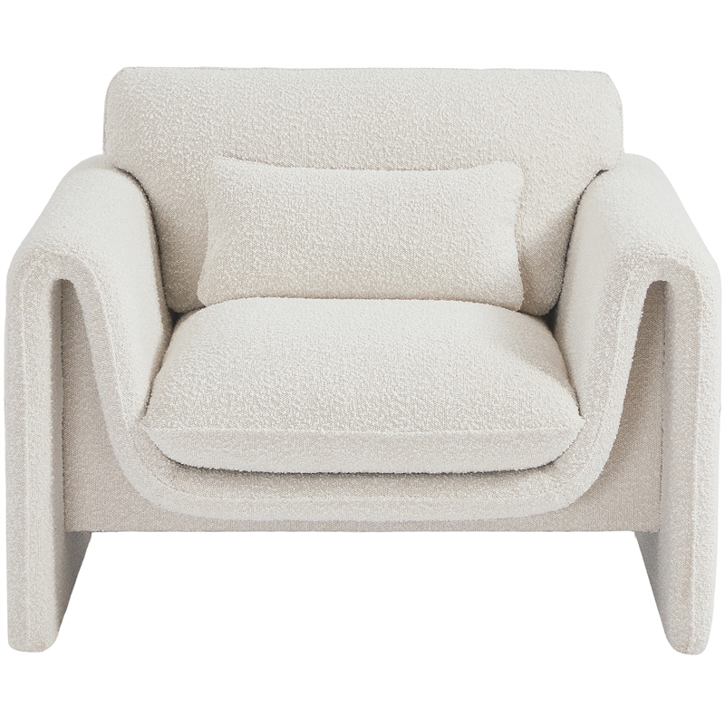 Meridian Furniture Stylus Cream Boucle Fabric Chair