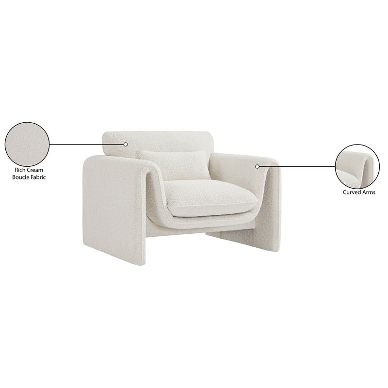 Meridian Furniture Stylus Cream Boucle Fabric Chair