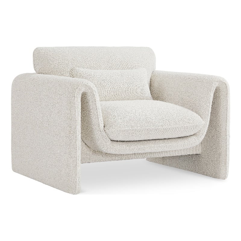 Meridian Furniture Stylus Cream Boucle Fabric Chair