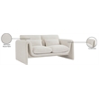 Meridian Furniture Stylus Cream Boucle Fabric Loveseat