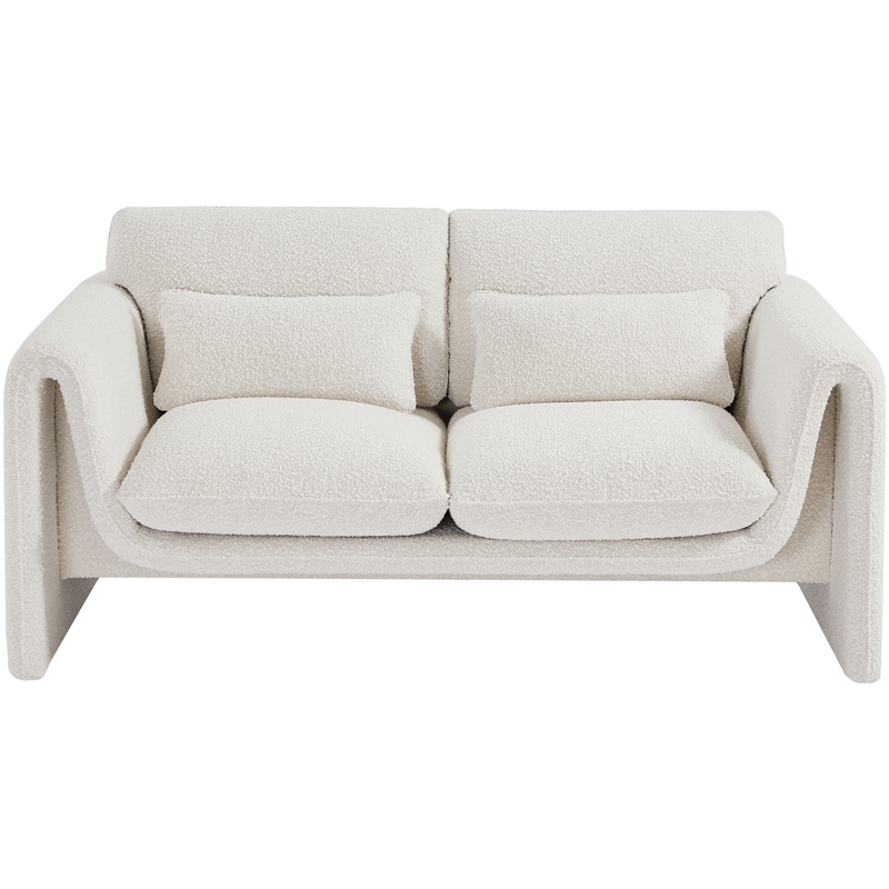 Meridian Furniture Stylus Cream Boucle Fabric Loveseat