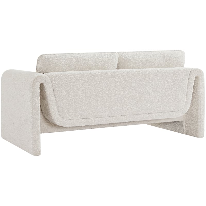 Meridian Furniture Stylus Cream Boucle Fabric Loveseat