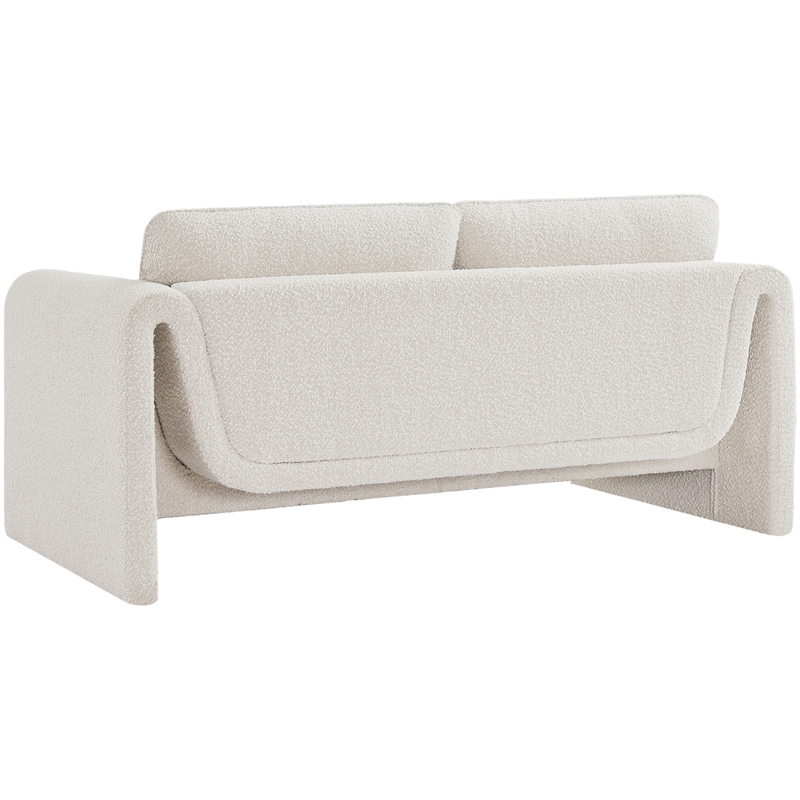 Meridian Furniture Stylus Cream Boucle Fabric Loveseat