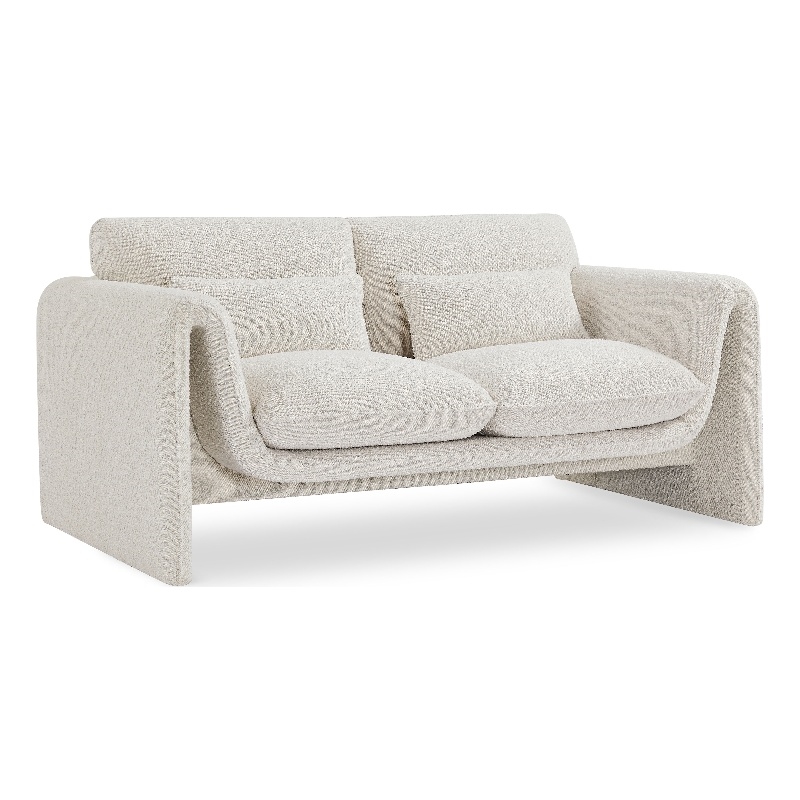 Meridian Furniture Stylus Cream Boucle Fabric Loveseat