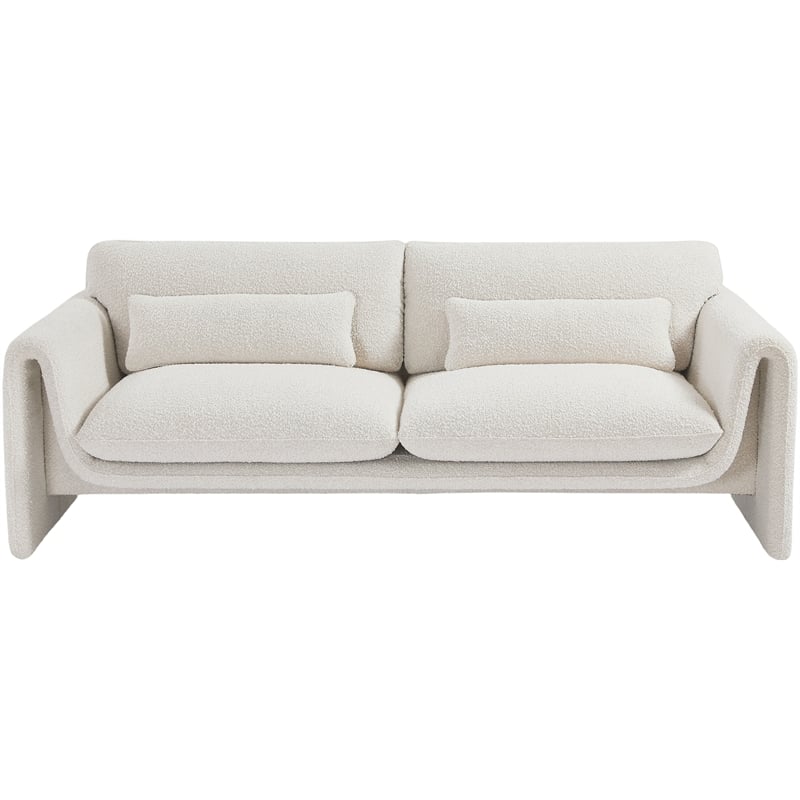 Meridian Furniture Stylus Cream Boucle Fabric Sofa
