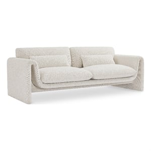 Meridian Furniture Stylus Cream Boucle Fabric Sofa