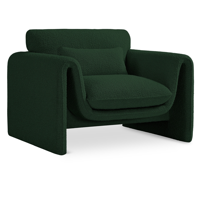 Meridian Furniture Stylus Green Boucle Fabric Chair