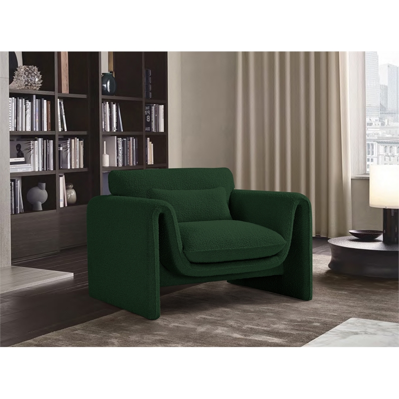 Meridian Furniture Stylus Green Boucle Fabric Chair