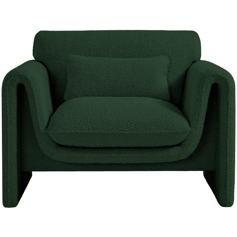 Meridian Furniture Stylus Green Boucle Fabric Chair
