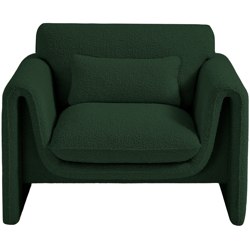Meridian Furniture Stylus Green Boucle Fabric Chair