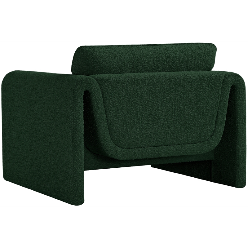 Meridian Furniture Stylus Green Boucle Fabric Chair