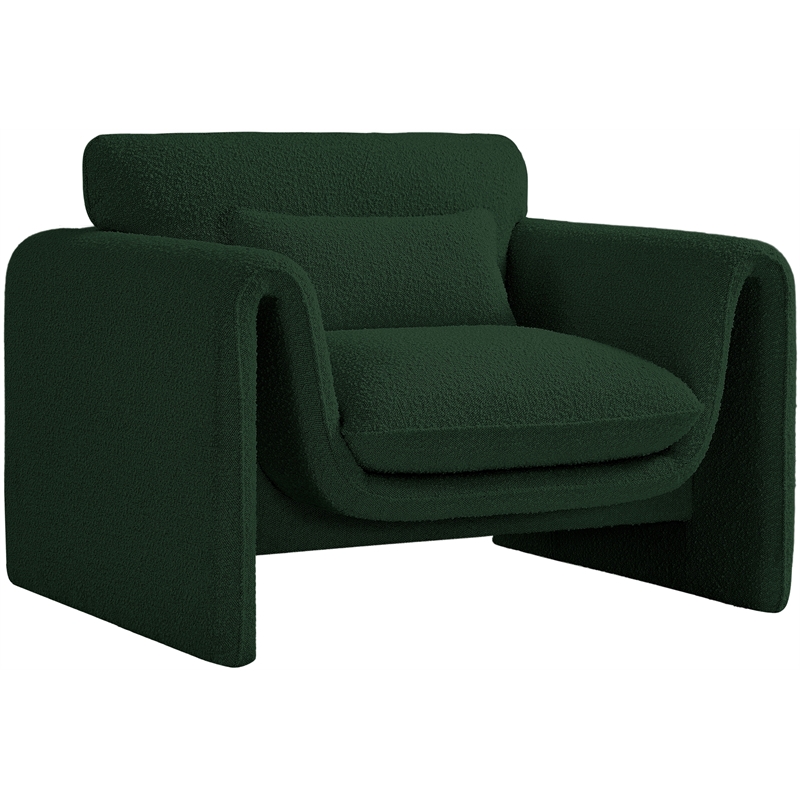 Meridian Furniture Stylus Green Boucle Fabric Chair