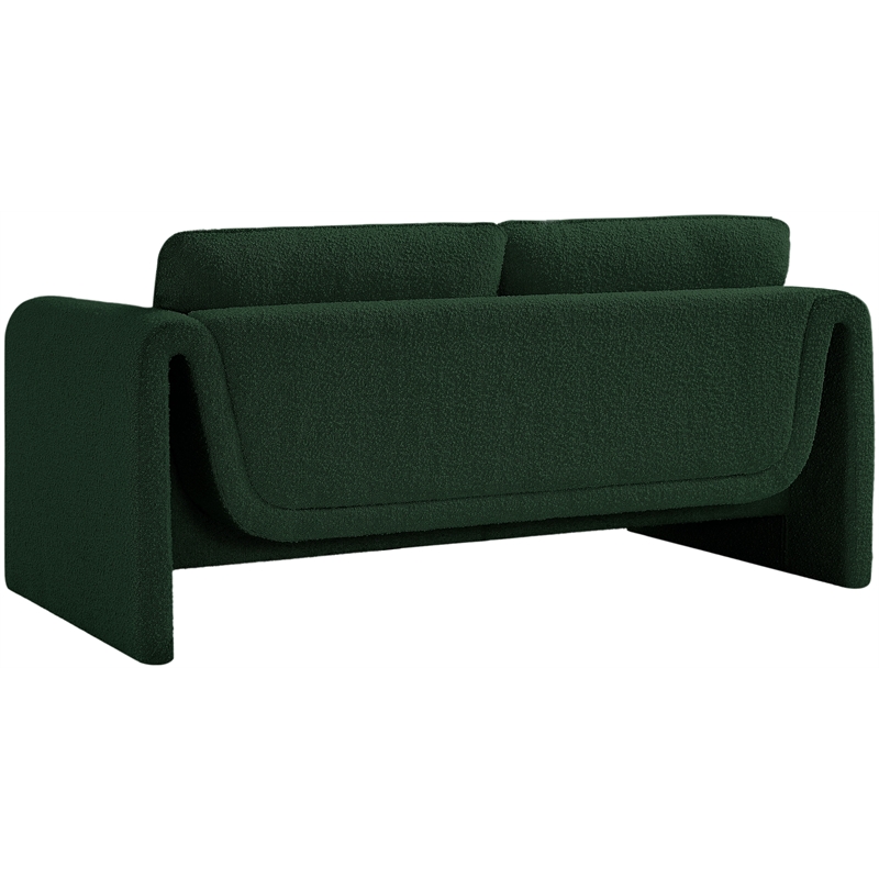 Meridian Furniture Stylus Green Boucle Fabric Loveseat