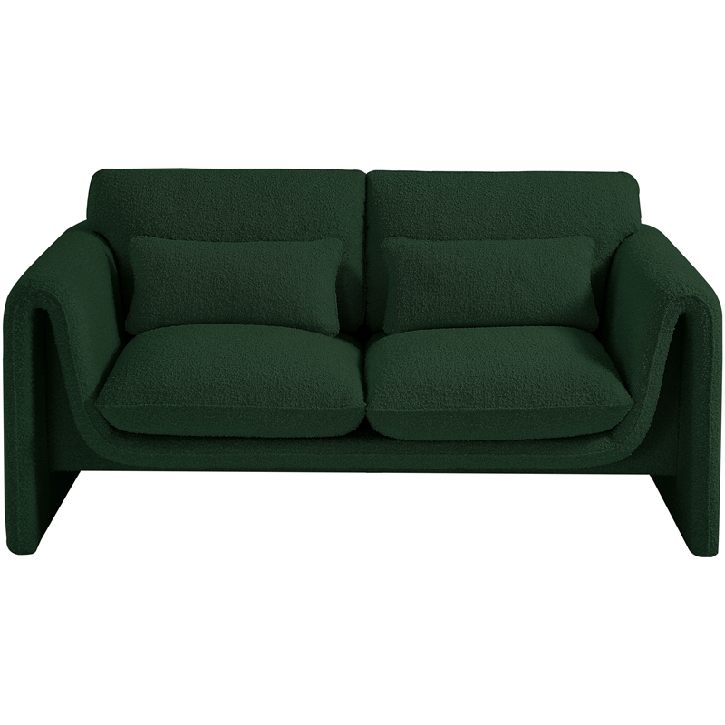 Meridian Furniture Stylus Green Boucle Fabric Loveseat